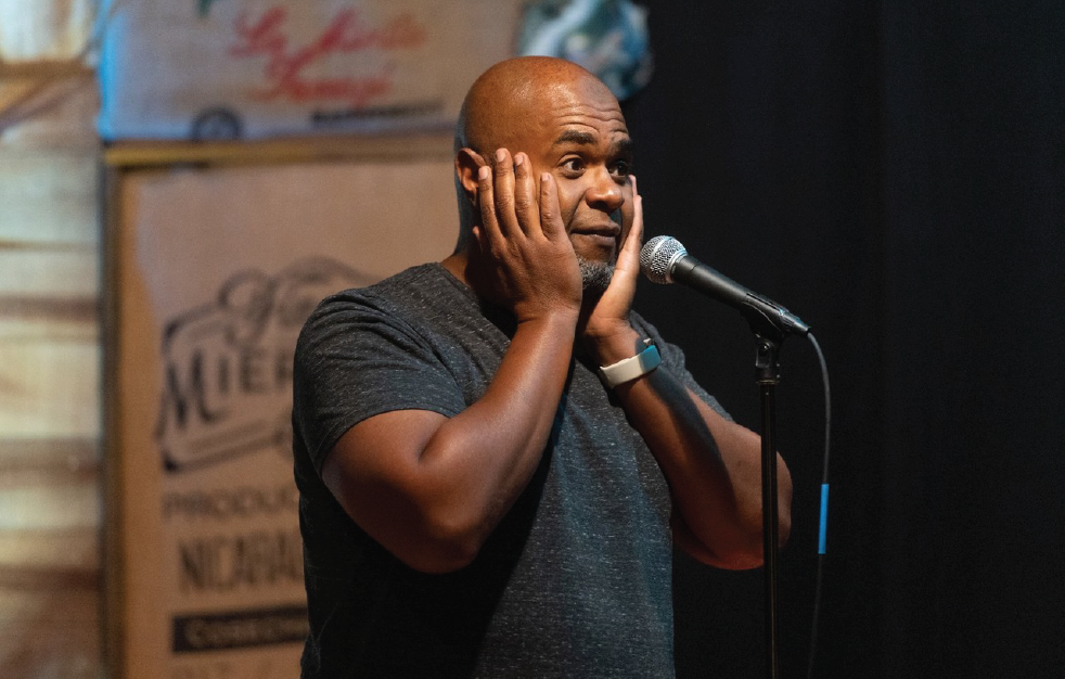A storyteller on stage